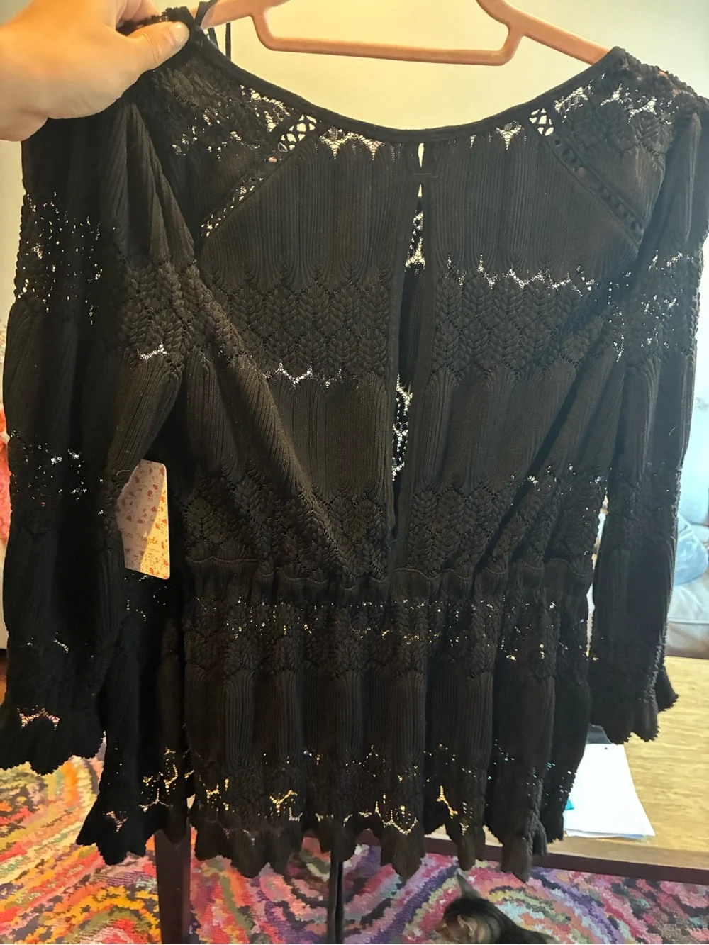 Free People Fire Island Crochet Tie-Front Top